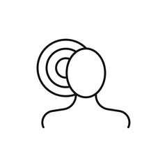 Headache icon Flat simple outline