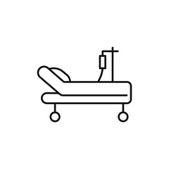 Hospital bed icon Flat simple outline