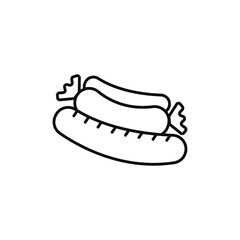 Hot dog icon Flat simple outline