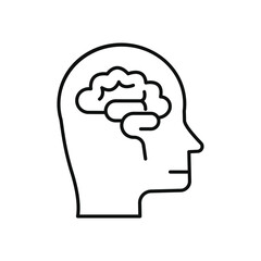 Human brain icon Flat simple outline