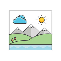 Fototapeta premium landscape icon, landscape vector illustration-simple illustration of landscape, perfect for landscape logos and themed design 
