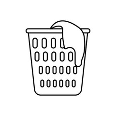 Laundry basket icon Flat simple outline