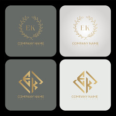 EK luxury typography letter logo. EK Creative style logo but still simple lettering and modern.