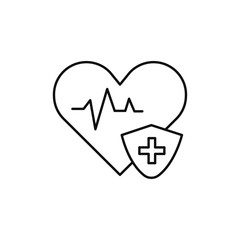 Medical insurance icon Flat simple outline