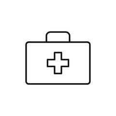 Medical aid kit icon Flat simple outline