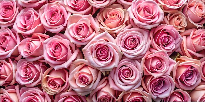 Pink Roses Background Valentines Day Love Flovers