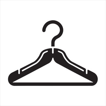 recommend clip art: Hanger icon silhouette on white background
                    
