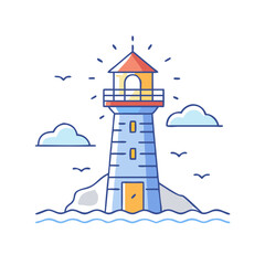 lighthouse icon, lighthouse vector illustration-simple illustration of lighthouse, perfect for lighthouse logos and themed design 