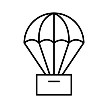 recommend clip art: Parachute icon Flat simple outline