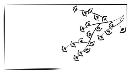 decorazioni per sfondi con rami fioriti