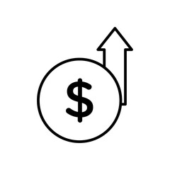 Revenue icon Flat simple outline