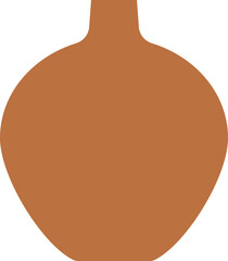 Ceramic Vase flat vector.
Brown pottery Isolated .
home decor.
Transparent background.