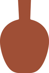 Ceramic Vase flat vector.
Brown pottery Isolated .
home decor.
Transparent background.