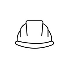 Safety helmet icon Flat simple outline