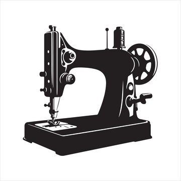 recommend clip art: Sewing machine silhouette on white background
                    