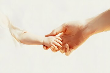 Tender Embrace A Parent s Loving Touch with a Newborn Baby s Hand