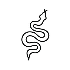 Snake icon Flat simple outline