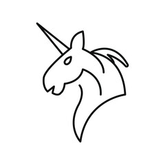 Unicorn icon Flat simple outline