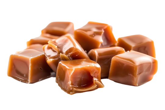 caramel candy isolated on a transparent background