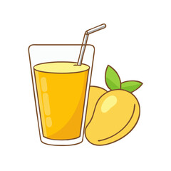 mango juice icon, mango juice vector illustration-simple illustration of mango juice, perfect for mango juice logos and themed design 