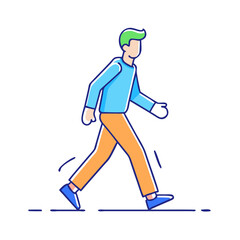 Fototapeta premium man walking icon, man walking vector illustration-simple illustration of man walking, perfect for man walking logos and themed design 