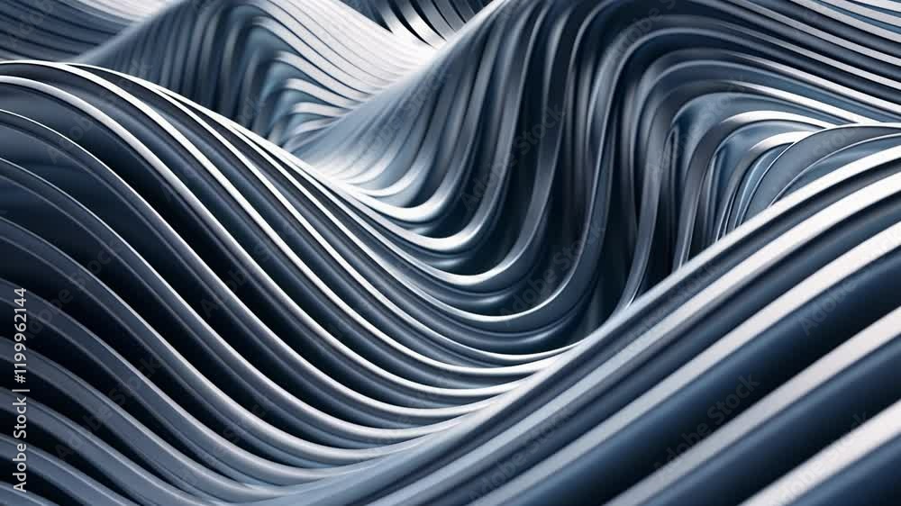 Poster waves of metallic patterns create a mesmerizing visual experience in this abstract art exploration. 