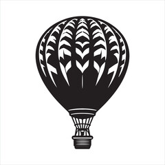 Fototapeta premium Hot air balloon silhouette on white background 