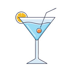 martini glass icon, martini glass vector illustration-simple illustration of martini glass, perfect for martini glass logos and themed design 