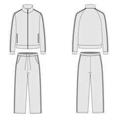 full set tracksuit Top and Bottom, Front and Back