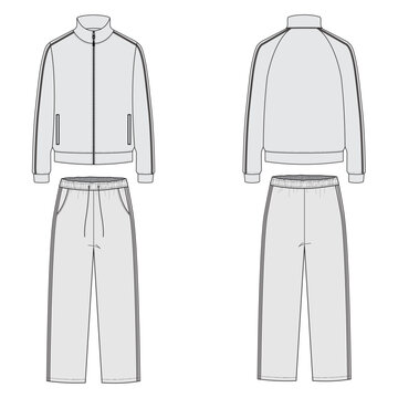 full set tracksuit Top and Bottom, Front and Back