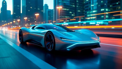 Fototapeta premium Futuristic Electric Car Design