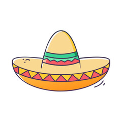 mexican sombrero hat icon, mexican sombrero hat vector illustration-simple illustration of mexican sombrero hat, perfect for mexican sombrero hat logos and themed design 