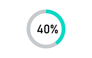 circle percentage progress bar, 40% circle progress loading bar transparent vector icon