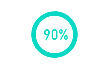Loading bar icon , 90% loading circle vector transparent icon