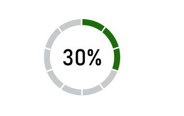 Circle progress bar, circle percentage progress bar, 30% circle progress loading bar transparent vector icon