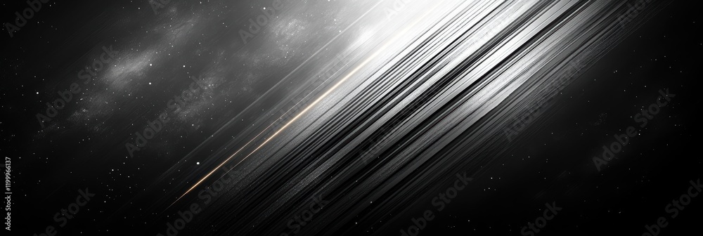 Poster bright lines of light intersecting a black matte surface create a striking visual display