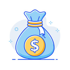 money bag icon, money bag vector illustration-simple illustration of money bag, perfect for money bag logos and themed design 