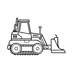 monochrome bulldozer icon, monochrome bulldozer vector illustration-simple illustration of monochrome bulldozer, perfect for monochrome bulldozer logos and themed design 