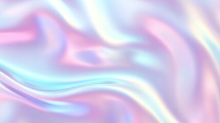 Fototapeta premium Colorful iridescent, holographic rainbow foil texture background. Iridescent fabric trendy cloth holographic texture purple pink blue metal