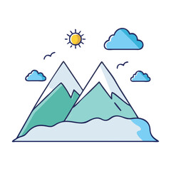 mountains icon, mountains vector illustration-simple illustration of mountains, perfect for mountains logos and themed design 