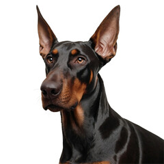 doberman pinscher on white , transparent background png
