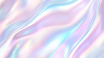 Obraz premium Colorful iridescent, holographic rainbow foil texture background. Iridescent fabric trendy cloth holographic texture purple pink blue metal