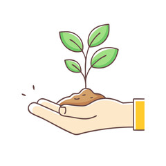 new plant sprout with hand icon, new plant sprout with hand vector illustration-simple illustration of new plant sprout with hand, perfect for new plant sprout with hand logos and themed design 