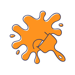 orange paint splash icon, orange paint splash vector illustration-simple illustration of orange paint splash, perfect for orange paint splash logos and themed design 