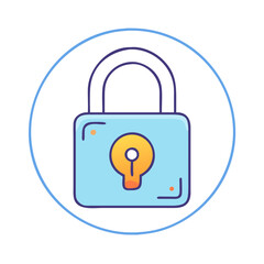 padlock icon, padlock vector illustration-simple illustration of padlock, perfect for padlock logos and themed design 