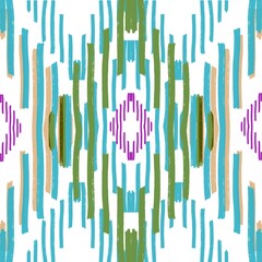 Geometric ethnic oriental seamless pattern traditional design for decoration, card, carpet, wallpaper, clothing, wrapping, batik,  fabric, illustration, background, embroidery style.