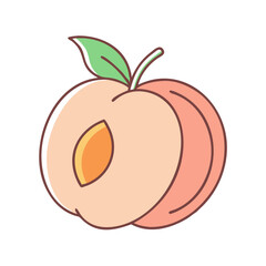peach icon, peach vector illustration-simple illustration of peach, perfect for peach logos and themed design 