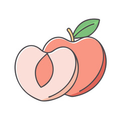 peach icon, peach vector illustration-simple illustration of peach, perfect for peach logos and themed design 