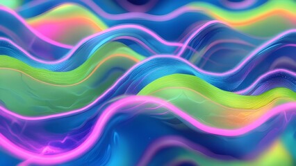 Colourful abstract grainy divided blurry glowing wave pattern fluorescent colours background

