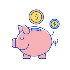 piggy bank icon, piggy bank vector illustration-simple illustration of piggy bank, perfect for piggy bank logos and themed design 
